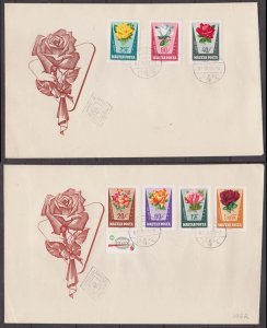 HUNGARY - 1962 ROSES / FLOWER - SET OF 2 FDC