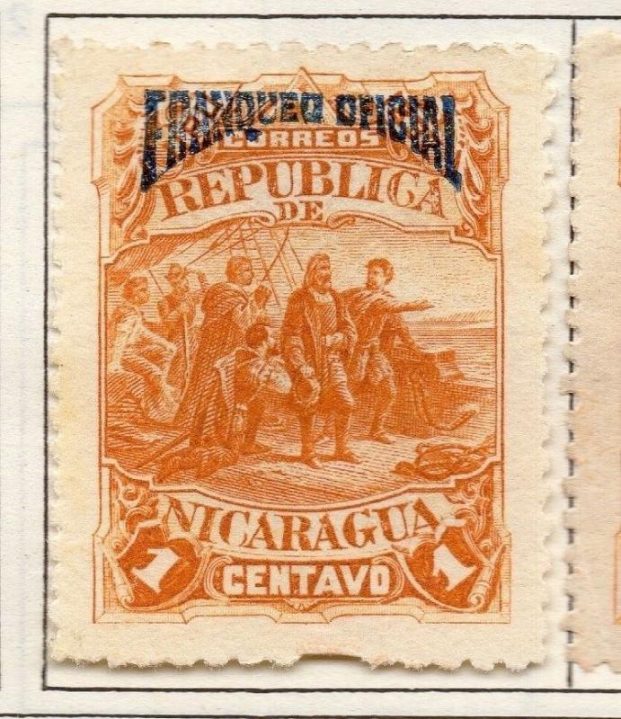 Nicaragua 1892 Official Issue Fine Mint Hinged 1c. Optd 139599