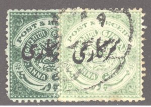 India- Feud, Hyderabad, Scott #o41, Used, x2 shades