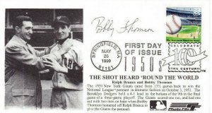 Autographed Bobby Thomson MLB FDC #3187c Shot Heard 'Round the World C-t-C