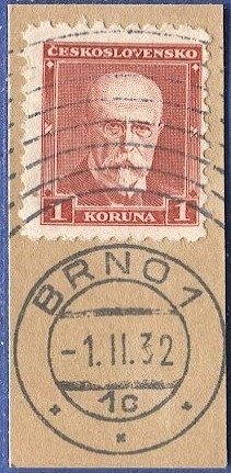 CZECHOSLOVAKIA 1930 Sc 170, Used on piece, BRNO special 10-ring cancel