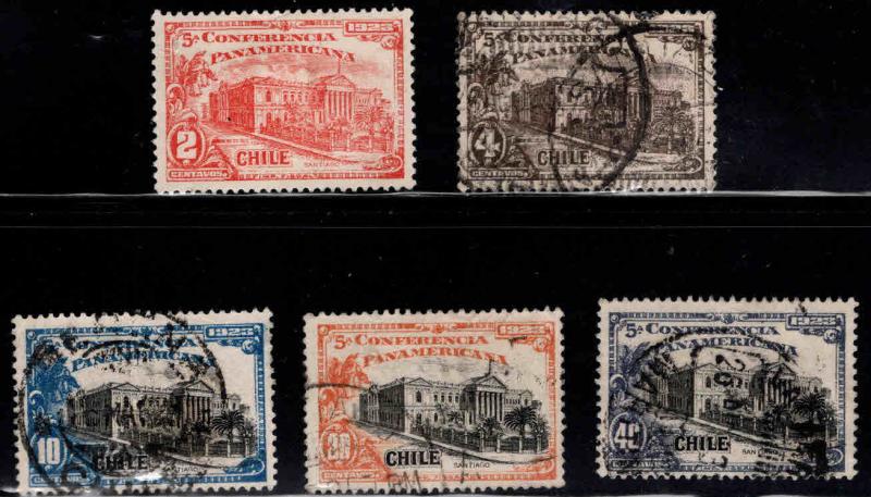 Chile Scott 146-150 mixed mint and used set