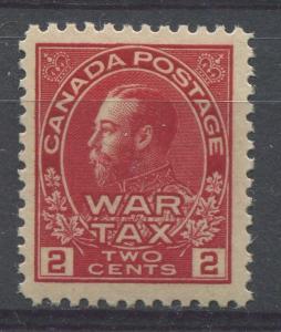 Canada #MR2 Carmine Vermilion 1911-27 Admiral War Tax Stamp VF-75 OG