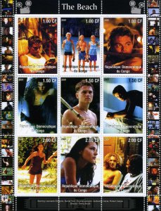 Congo 2001 THE BEACH FILM Leonardo DiCaprio Sheet Perforated Mint (NH)