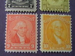 U.S.# --704-715-MINT NEVER/HINGED-COMPLETE SET--PORTRAITS OF WASHINGTON-1932