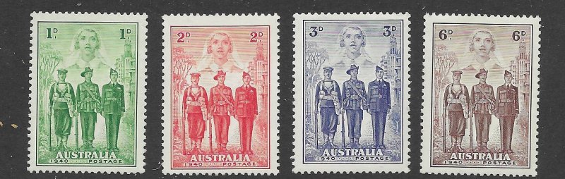 Australia 184-87  1940 set  unused  VF