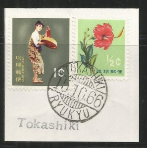 RYUKYU  TOKASHIKI  POSTMARK ON PIECE