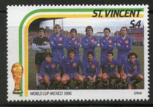 St. Vincent 1986 World Cup Football Sc 950 Spain Sport MNH # 03864