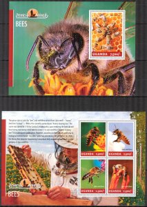 Uganda 2014 Hoheybees Sheet + S/S MNH