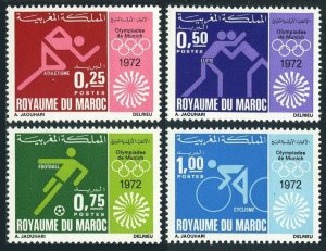 Morocco 262-265, MNH. Mi 708-711. Olympics Munich-1972. Running, Soccer,Cycling,