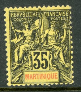 Martinique 1906 French Colony 35¢ Black Navigation & Commerce Sc #46 Mint E127