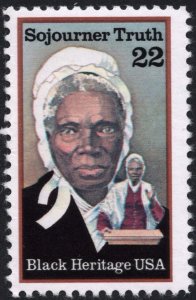 SC#2203 22¢ Black Heritage: Sojourner Truth Single (1986) MNH