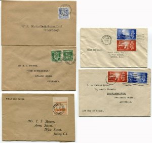 CHANNEL ISLANDS Guernsey Jersey FDC Postage Stamp First Day Cover Collection