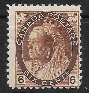 CANADA SG159 1898 6c BROWN MTD MINT