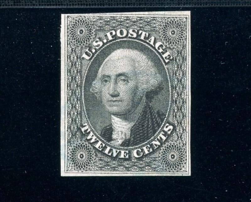 USAstamps Unused VF US 1851 Imperforate Washington Scott 17 RG + Cert SCV $2500+