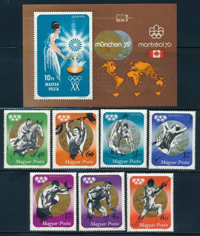 Hungary - Munich Olympic Games MNH Set #C329-36 (1972)