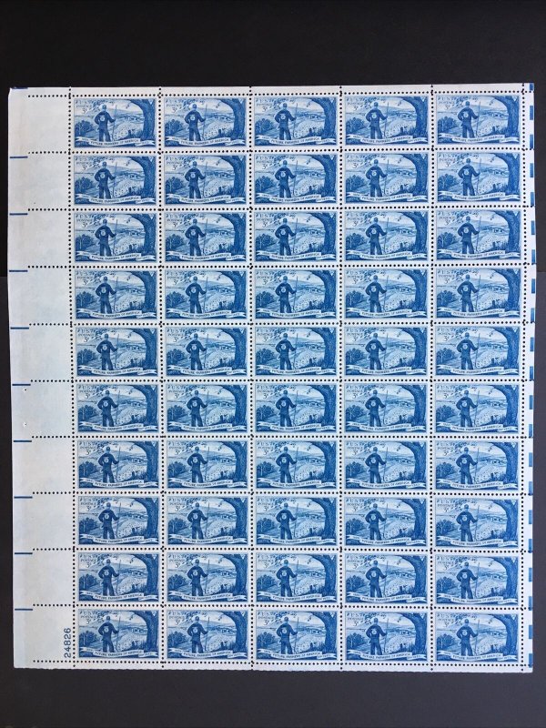 1953 mint sheet of stamps - Future Farmers, Sc# 1024