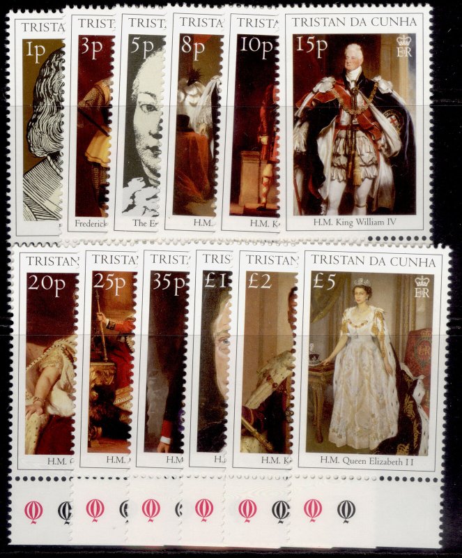 TRISTAN DA CUNHA QEII SG666-677, 2000 Monarchs set, NH MINT. Cat £42.