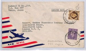 GB USED ABROAD Japan AUSTRALIA *FPO.214* 1940s Air Mail Cover Tokyo London ZN171