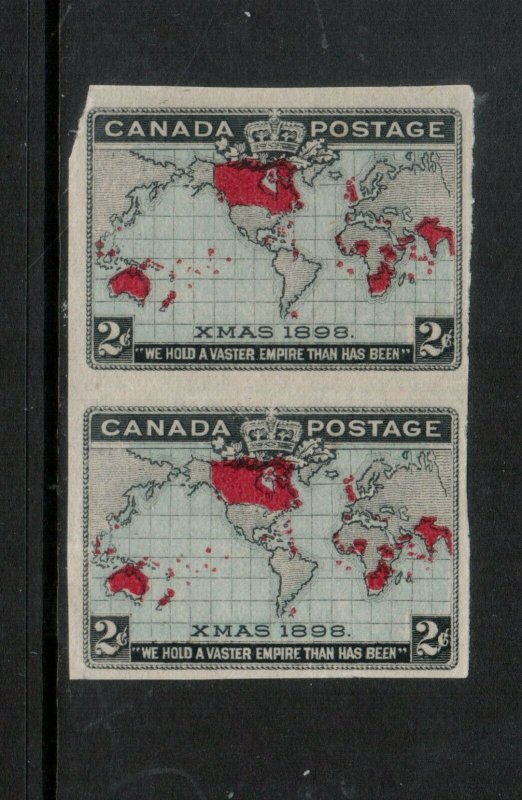 Canada #86a Mint Fine - Very Fine Imperf Pair Unused (No Gum) Issued - Cut Close 