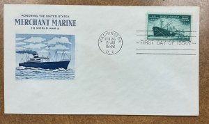 939 Merchant Marines in WWII  Grimsland  FDC 1946