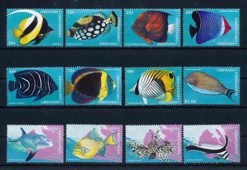 [47826] Grenada Grenadines 1997 Marine life Fish 12 Values MNH