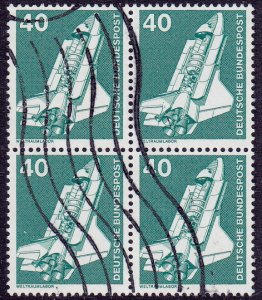 Germany - 1975 - Scott #1174 - used block of 4 - Space Shuttle