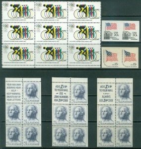 EDW1949SELL : USA 2 diff imperf pairs, 1 variety + 3 panes of Scott #1213 VF MNH