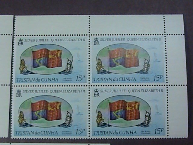 TRISTAN da CUNHA # 213-215-MINT/NH-COMPLETE SET/CORNER MARGIN BLOCKS OF 4 --1977