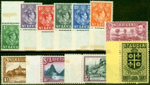 St Lucia 1938 Set of 11 to 10s SG128-138 Fine Lightly Mtd Mint  1938 Issues o...