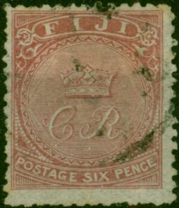 Fiji 1871 6d Rose SG12 Good Used