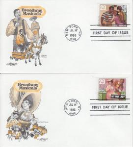 1993 Musicals Set of 4  (Scott 2767-70) Artmaster FDC