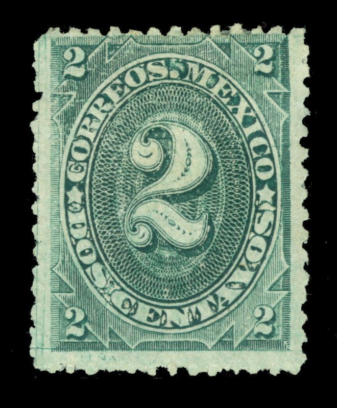 MEXICO 1882 Foreign Mail Numeral Design 2c green Sc# 146 - without ovpt. mint MH