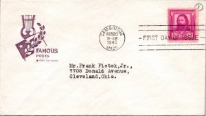 FDC 1940 SC #866 Farnam Cachet - Cambridge, Mass - Single - F69471