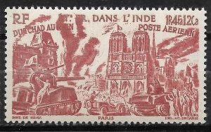 Doyle's_Stamps: French India 1946 Chad to the Rhine Set #C8** to #C13**