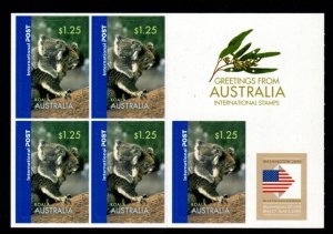 AUSTRALIA SG2640b 2006 INTERNATIONAL STAMPS $1.25 BOOKLET PANE WITH EMBLEM MNH