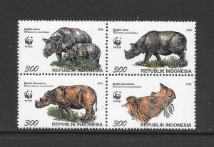 INDONESIA #1673 WWF RHINOS (format 2) MNH