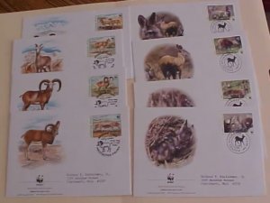 WILDLIFE  AFGHANISTAN FDC 8 DIFF. 1998-2004 ELK & BIG HORN CACHET