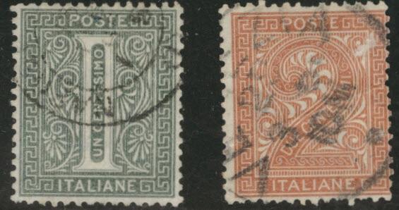 Italy Scott 24-25 used numerals of 1863