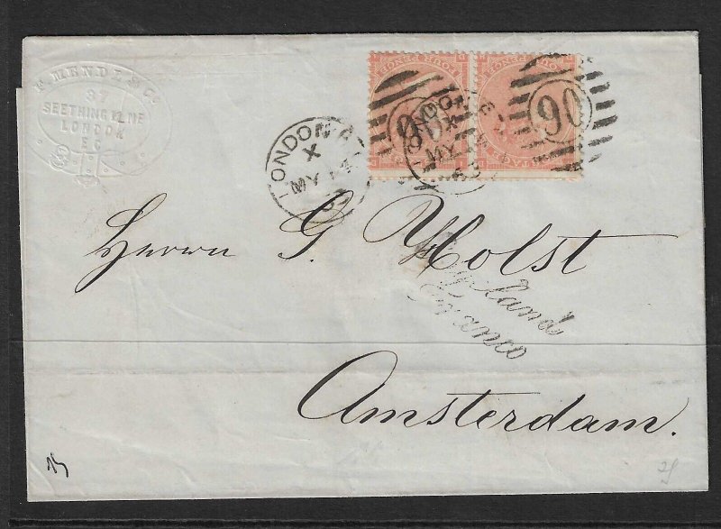 GREAT BRITAIN -  QUEEN VICTORIA 1863 May, 4d Pale Red, Plate 3 - 38571