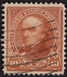 US #283 Extra Fine w/Light wavy black machine cancelation.