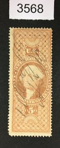 MOMEN: US STAMPS # R92c USED $28 LOT #H 3568