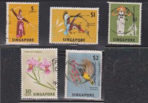 SINGAPORE Various Used Issues - QEII Birds, Flowers