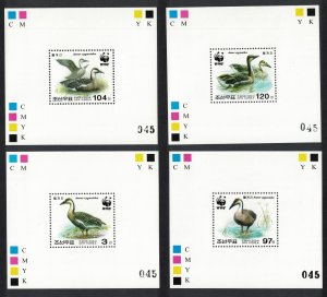 Korea Birds WWF Swan Goose 4 De-Luxes Perf 2004 MNH SC#4399-4402