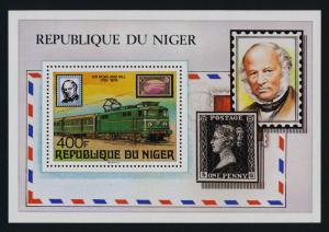 Niger 478 MNH Rowland Hill, Stamp on Stamp, Trains