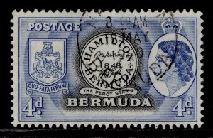 BERMUDA QEII SG141, 4d black & bright blue, M MINT.