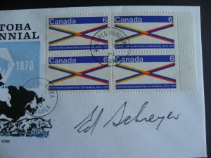 Bileski CANADA 12 Manitoba Centennial covers,1 signed by Premier,1 by Designer 