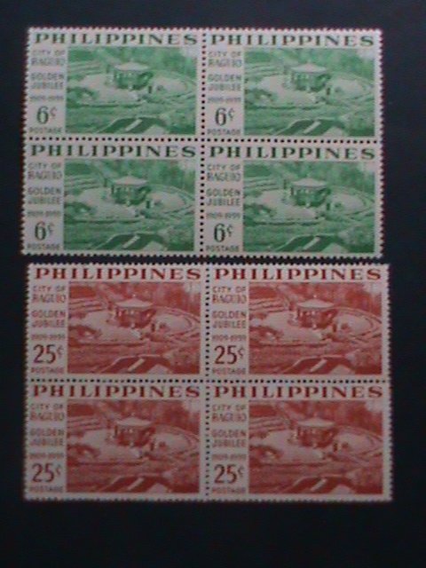 ​PHILIPPINES-1959-SC# 804-5- 50TH ANNIVERSARY-  CITY OF BAGUIO-MNH BLOCKS- VF