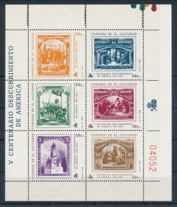 [116342] El Salvador 1989 Discovery of America Stamps on stamps Mini sheet MNH