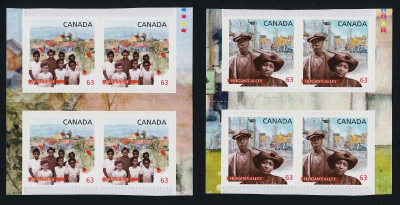 Canada 2702-3 Gutter Pair Blocks MNH Black History, Africville, Hogan's Alley